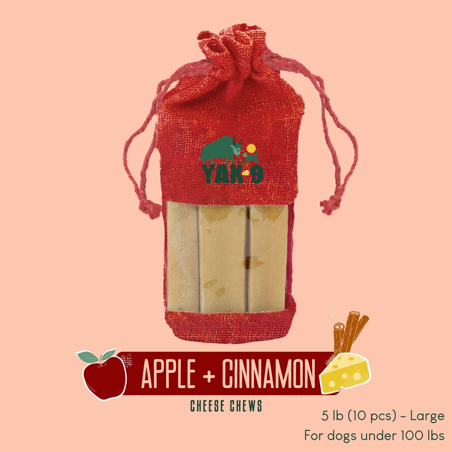Yak9 - Apple & Cinnamon Chews for Dogs