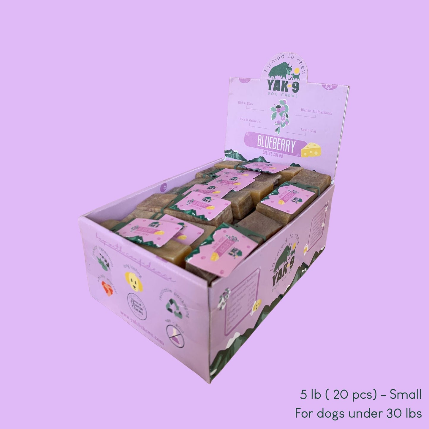 Yak9 - Blueberry Cheese Chews for Dogs