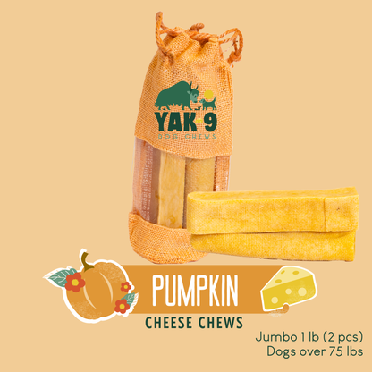 YAK9 Chews - Pumpkin Cheese Chews for Dogs