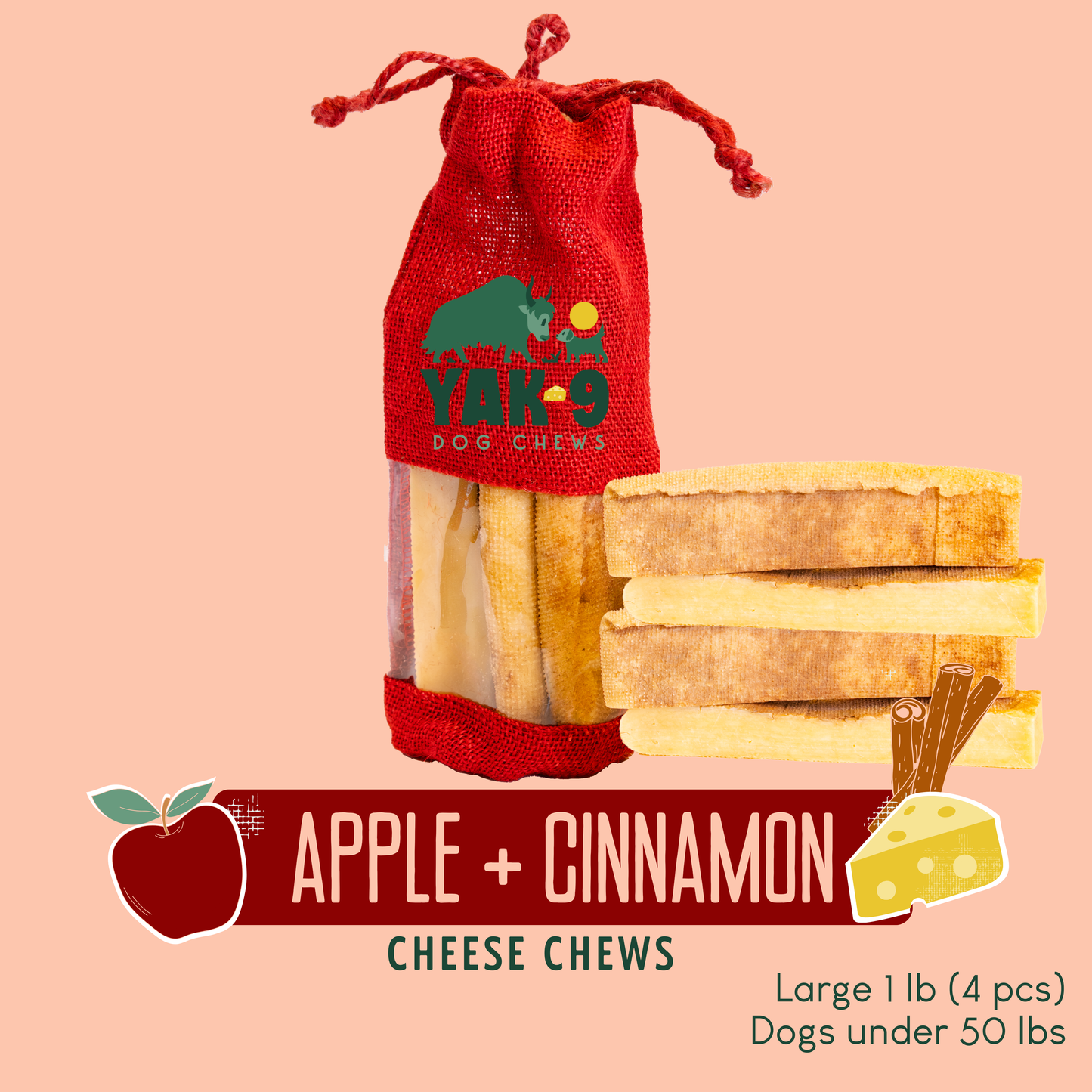 YAK9 Chews - Apple & Cinnamon Chews for Dogs