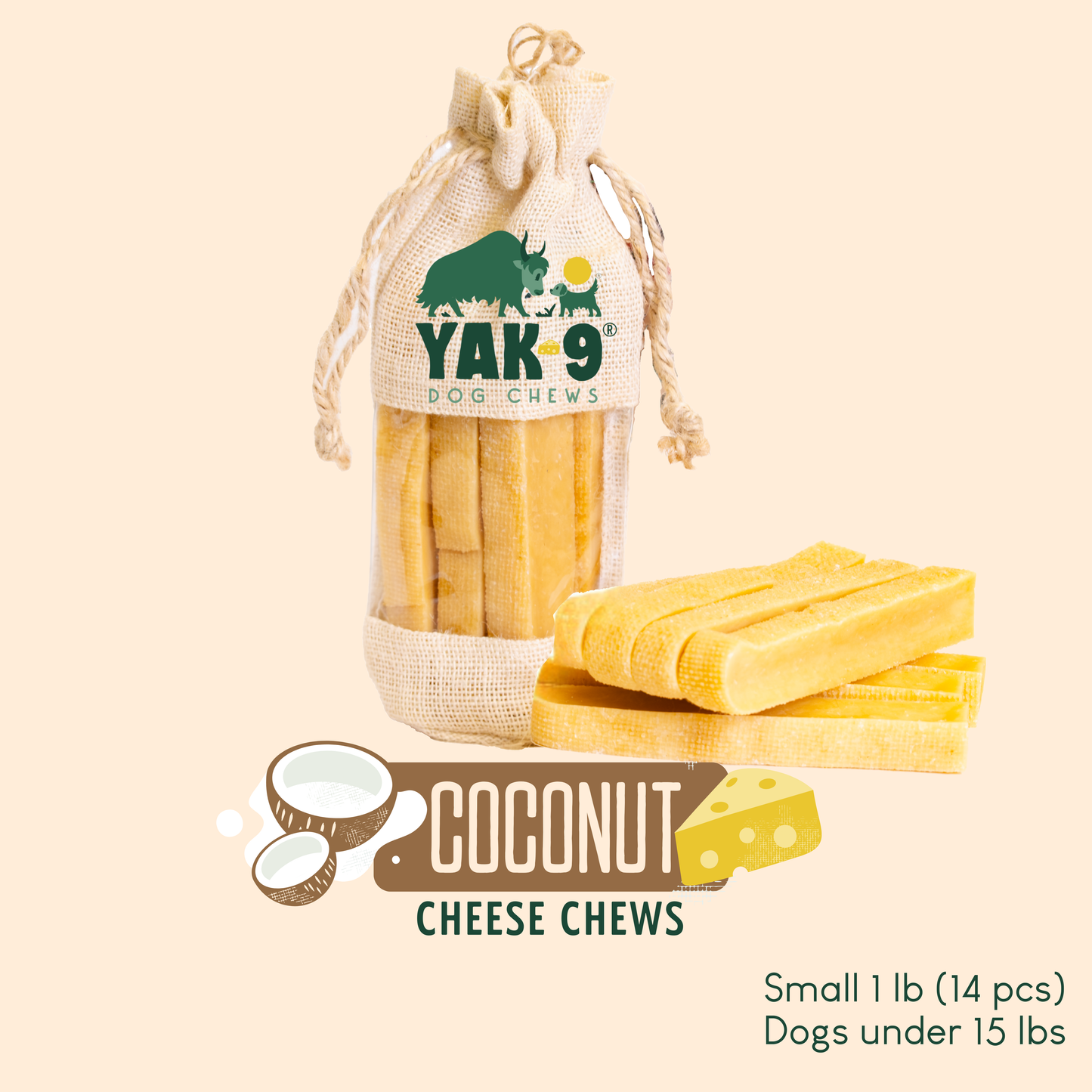 YAK9 Chews - Coconut Cheese Chews for Dogs