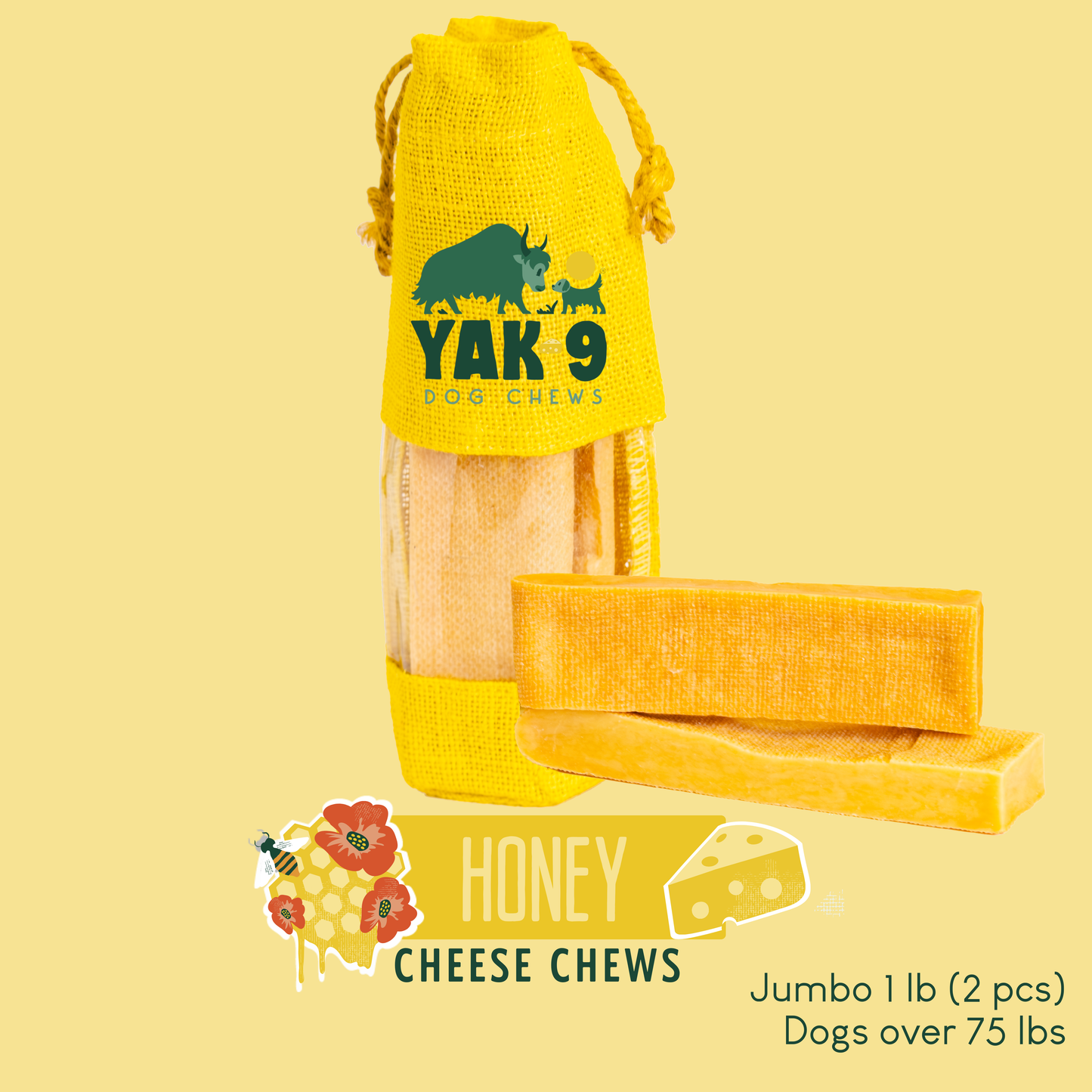 YAK9 Chews - Honey Cheese Chews for Dogs