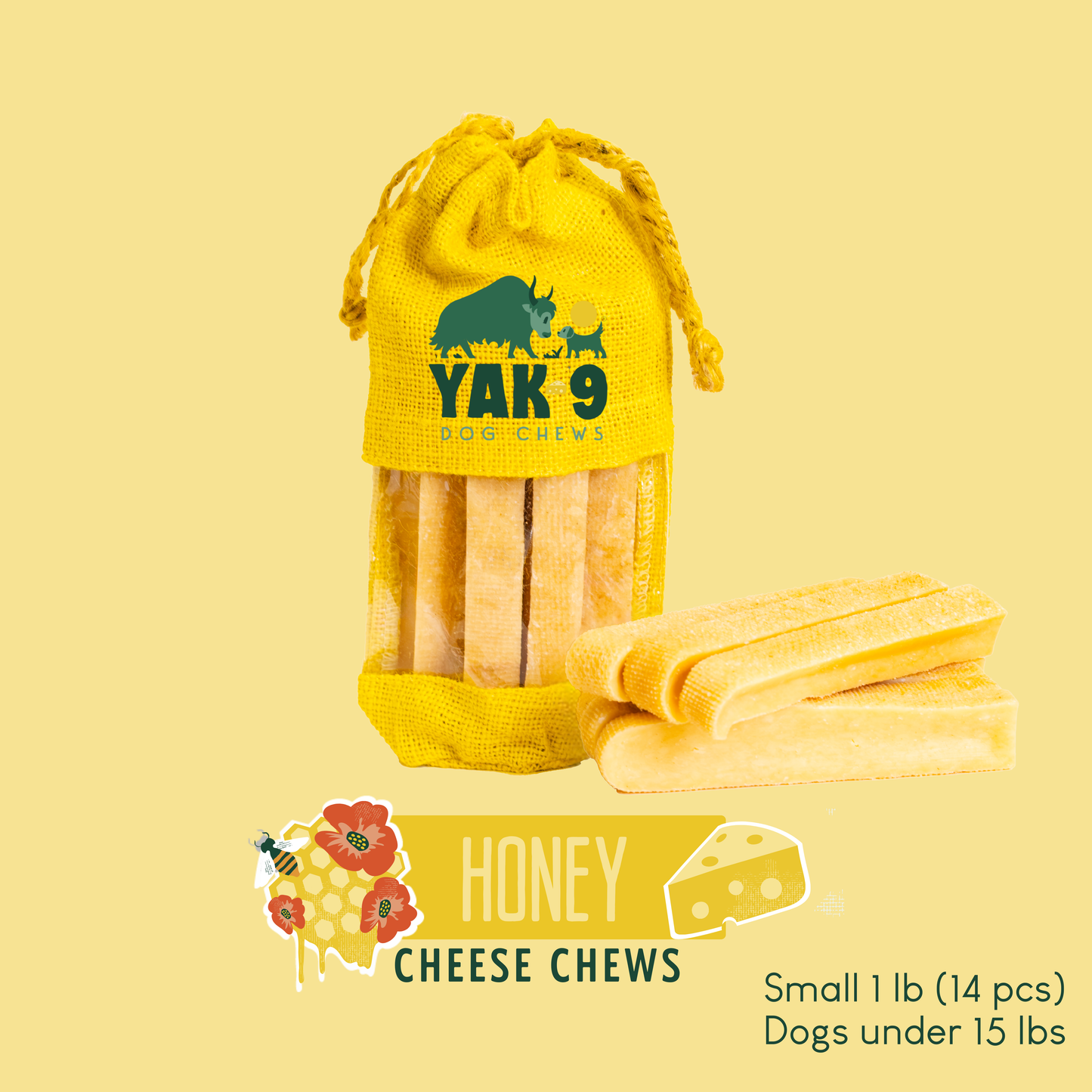 YAK9 Chews - Honey Cheese Chews for Dogs