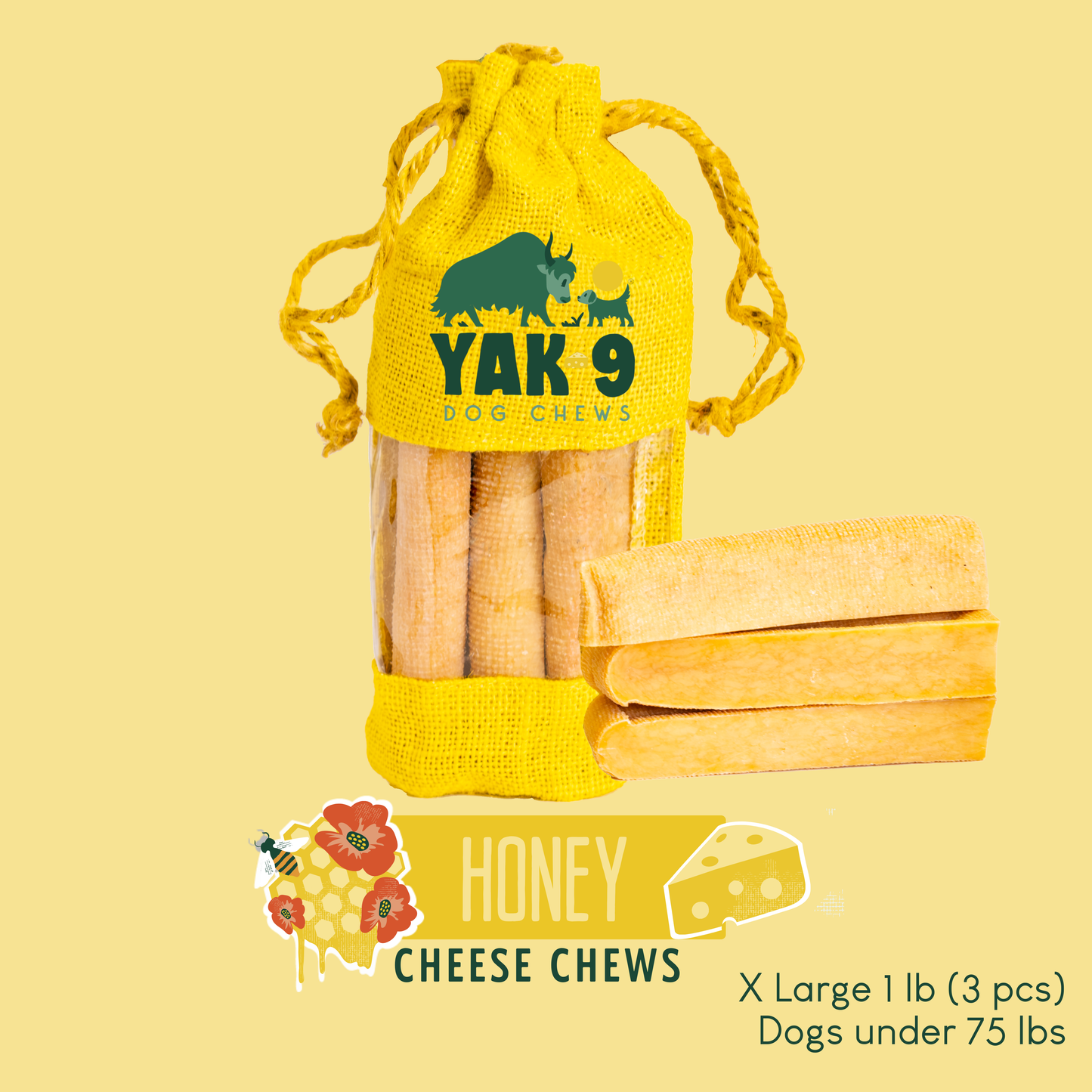 YAK9 Chews - Honey Cheese Chews for Dogs