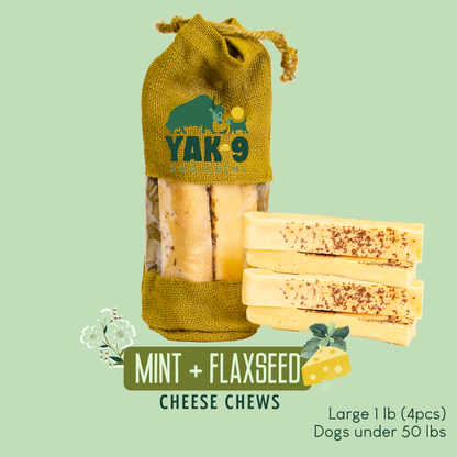 YAK9 Chews - Flaxseed & Mint Cheese Chews for Dogs