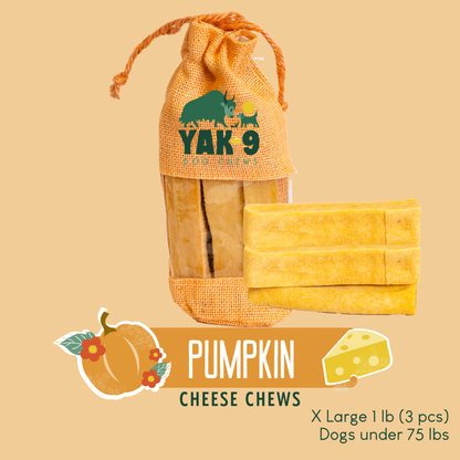 YAK9 Chews - Pumpkin Cheese Chews for Dogs