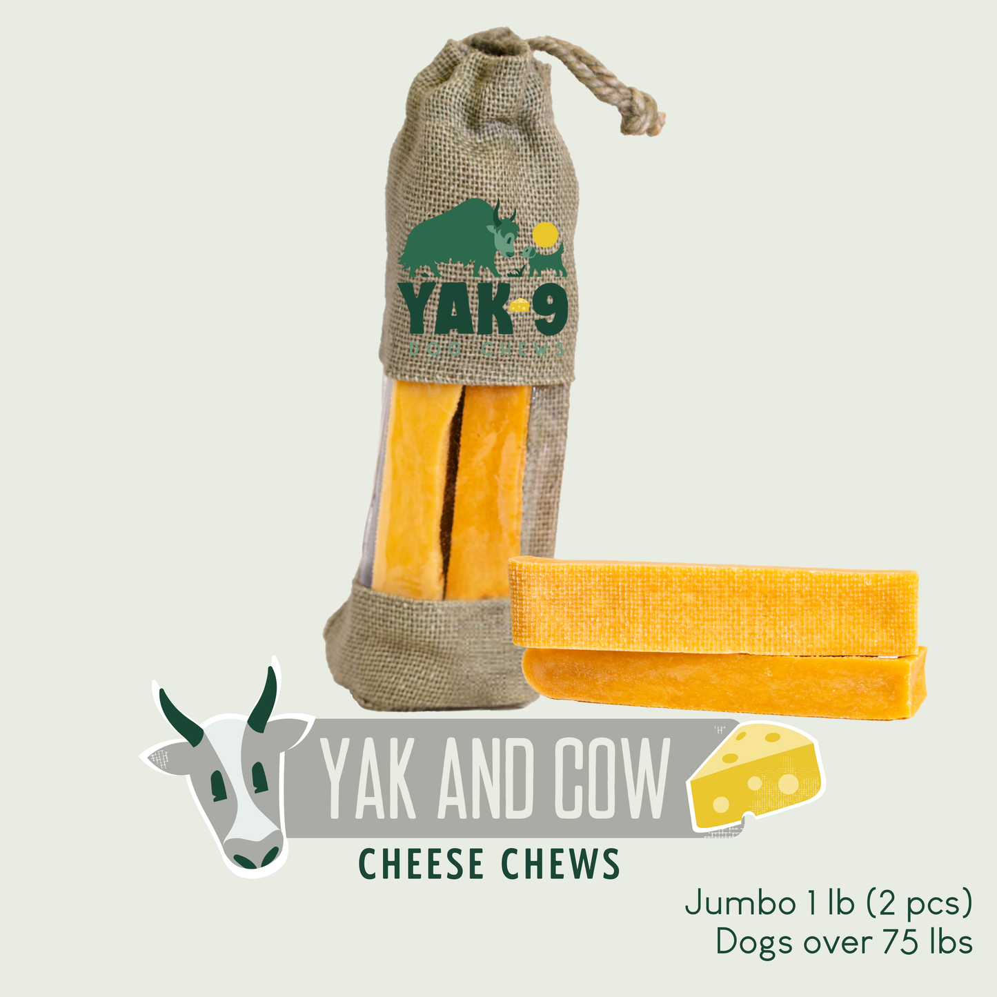 YAK9 Chews - Yak and Cow Cheese Chews for Dogs