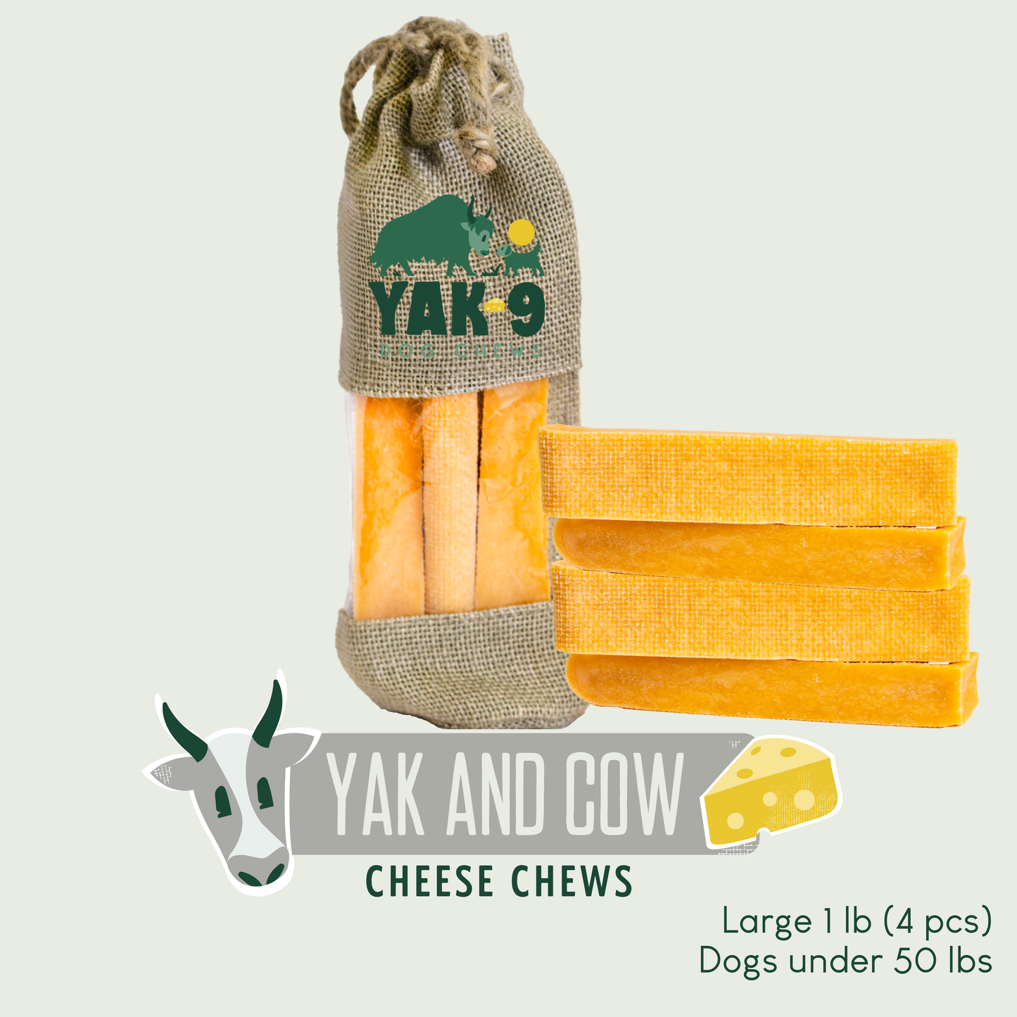 YAK9 Chews - Yak and Cow Cheese Chews for Dogs