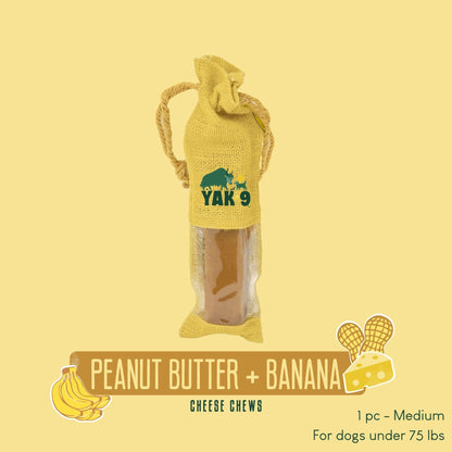 Yak9 Peanut Butter and Banana Yak Milk Chews for Dogs - Yak9 Chew