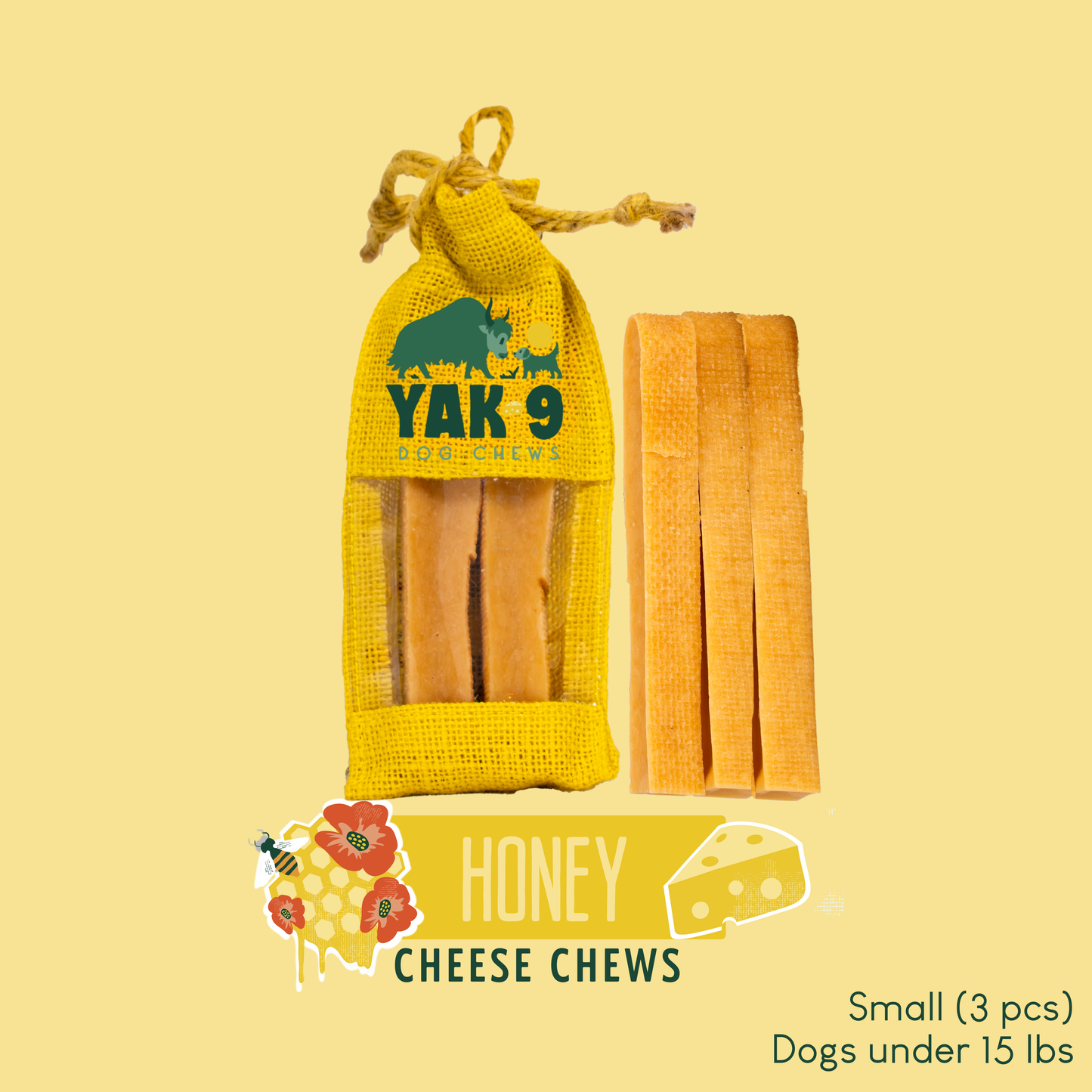 YAK9 Chews - Honey Cheese Chews for Dogs