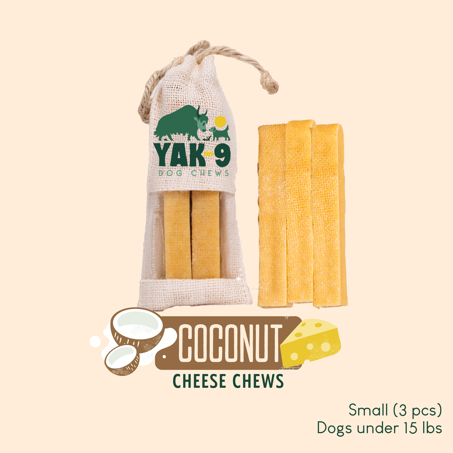 YAK9 Chews - Coconut Cheese Chews for Dogs