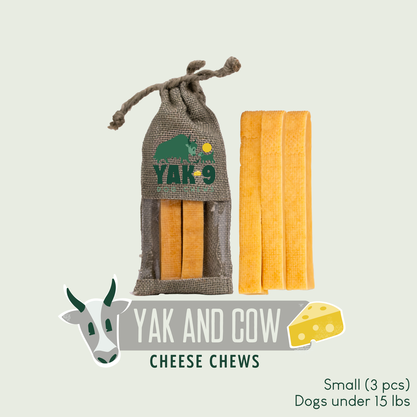 YAK9 Chews - Yak and Cow Cheese Chews for Dogs