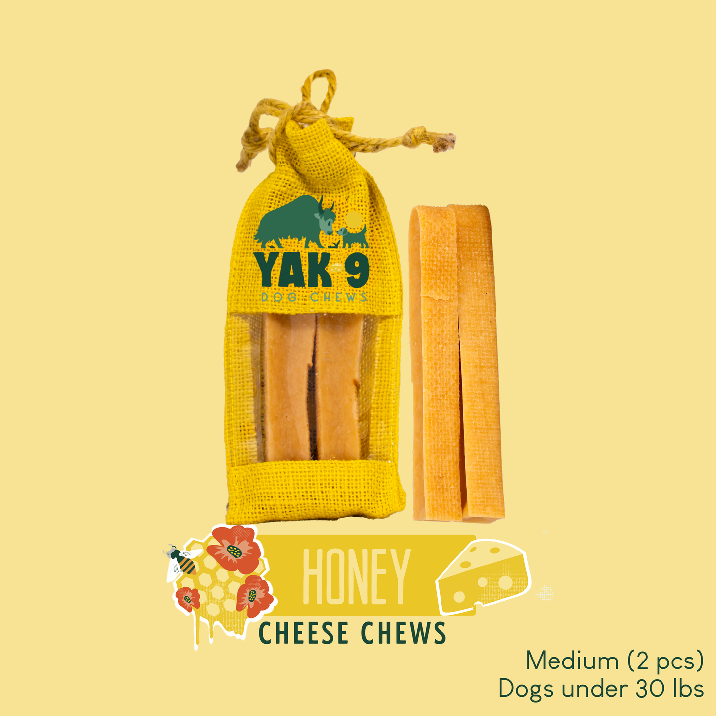 YAK9 Chews - Honey Cheese Chews for Dogs