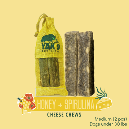 YAK9 Chews - Honey & Spirulina Cheese Chews for Dogs