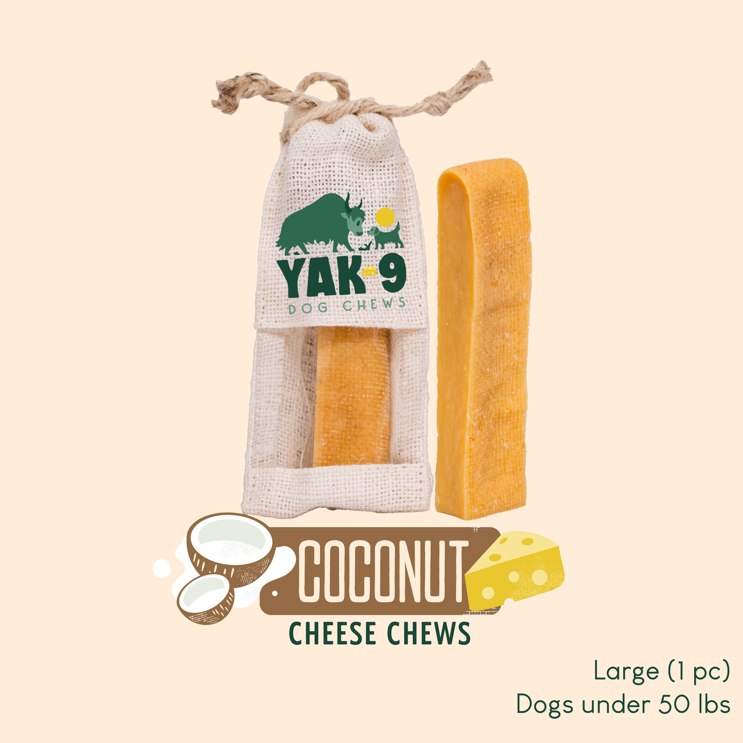 YAK9 Chews - Coconut Cheese Chews for Dogs