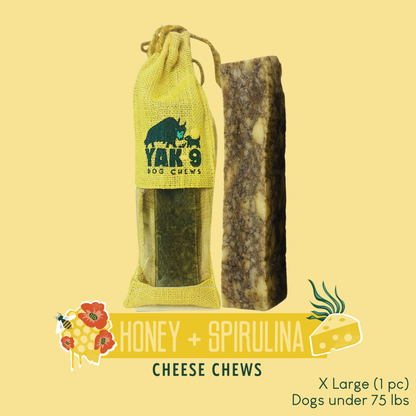 YAK9 Chews - Honey & Spirulina Cheese Chews for Dogs