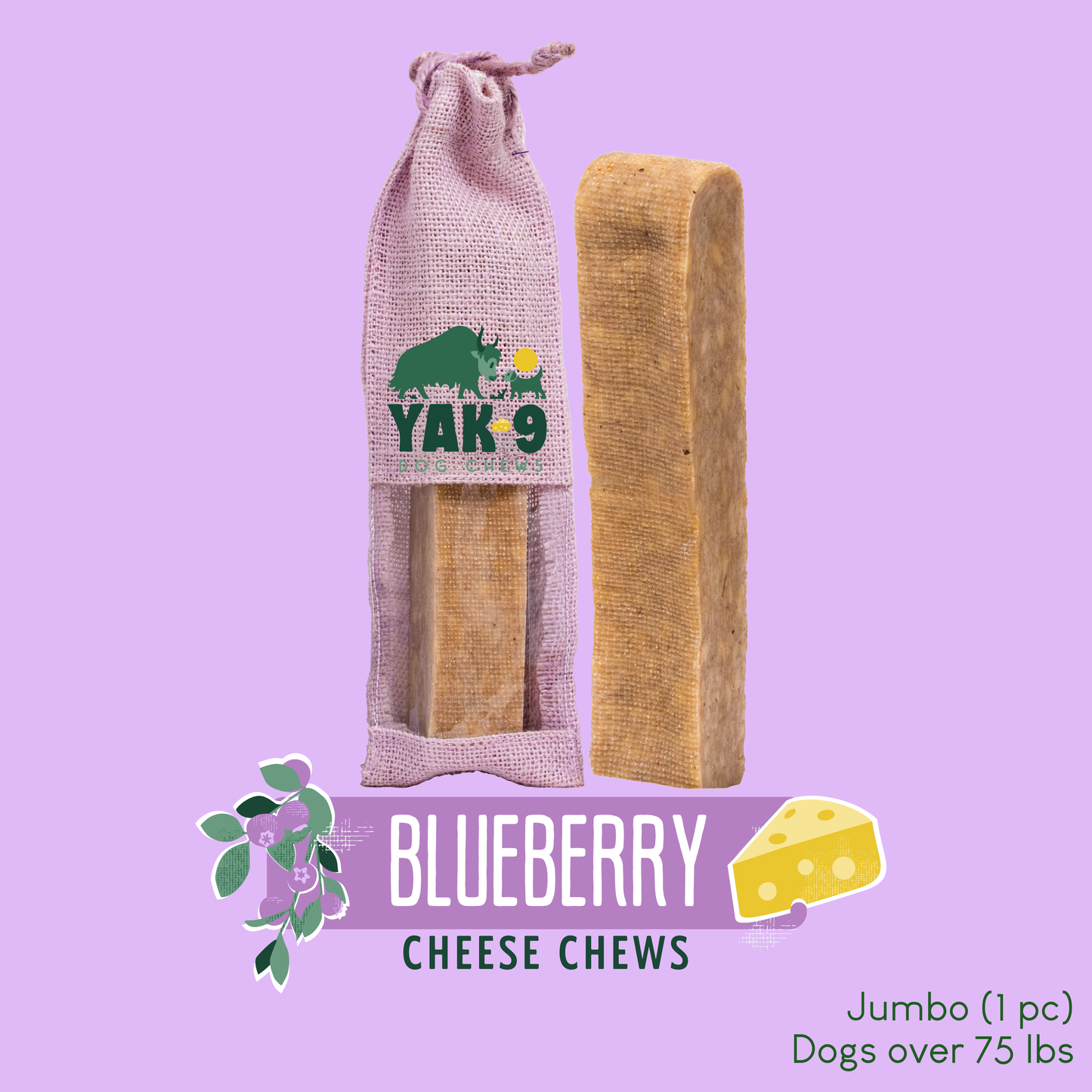YAK9 Chews -  Blueberry Cheese Chews for Dogs