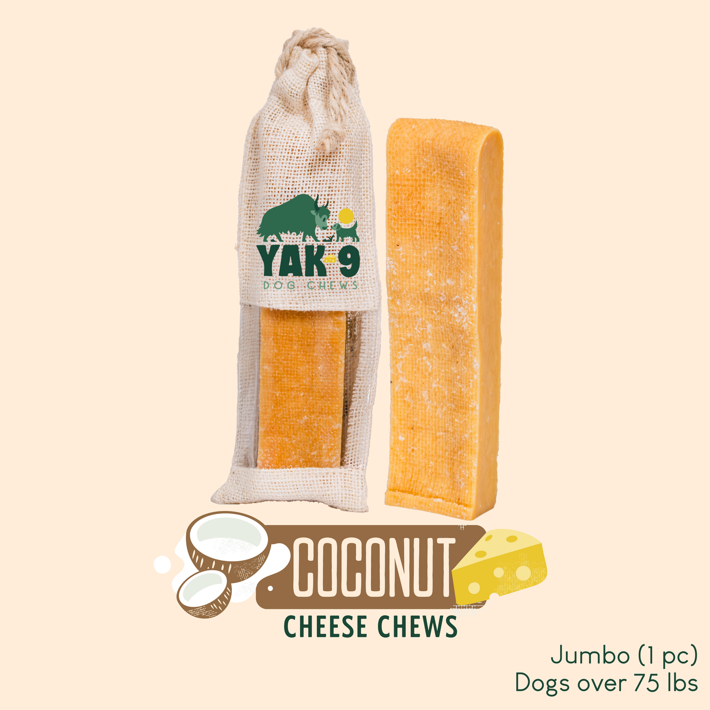 YAK9 Chews - Coconut Cheese Chews for Dogs