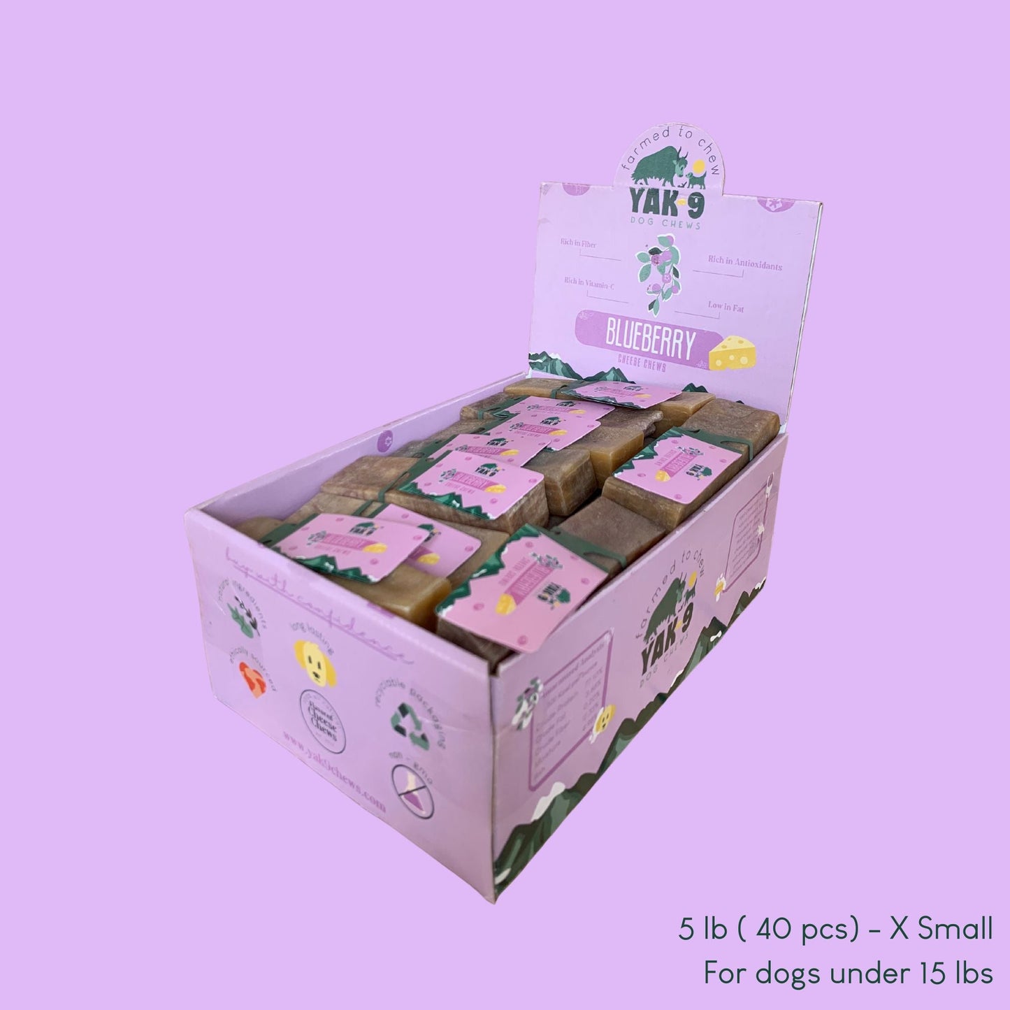 Yak9 -  Blueberry Cheese Chews for Dogs