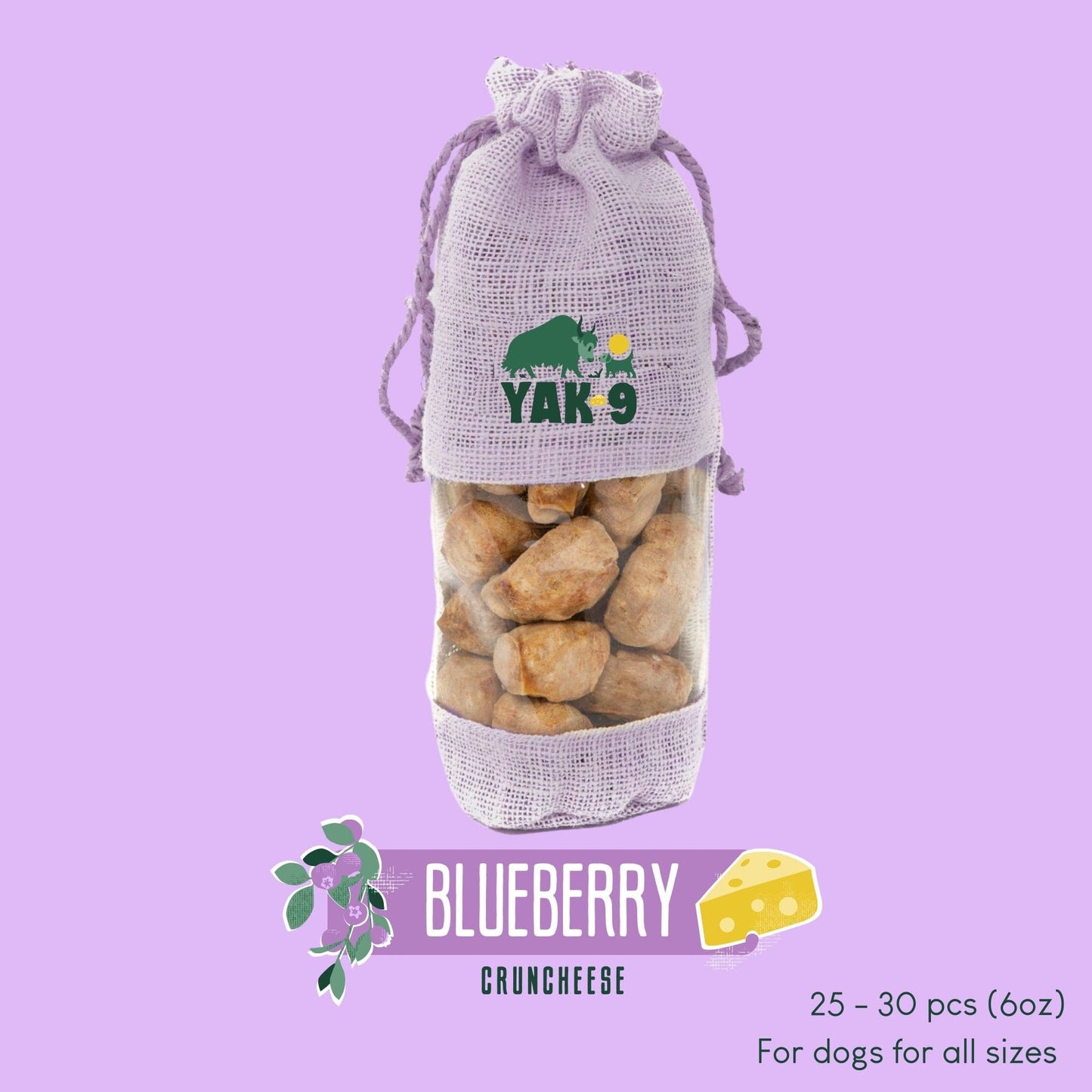Yak9 Blueberry CrunCheese for Dogs - Yak9 Chews