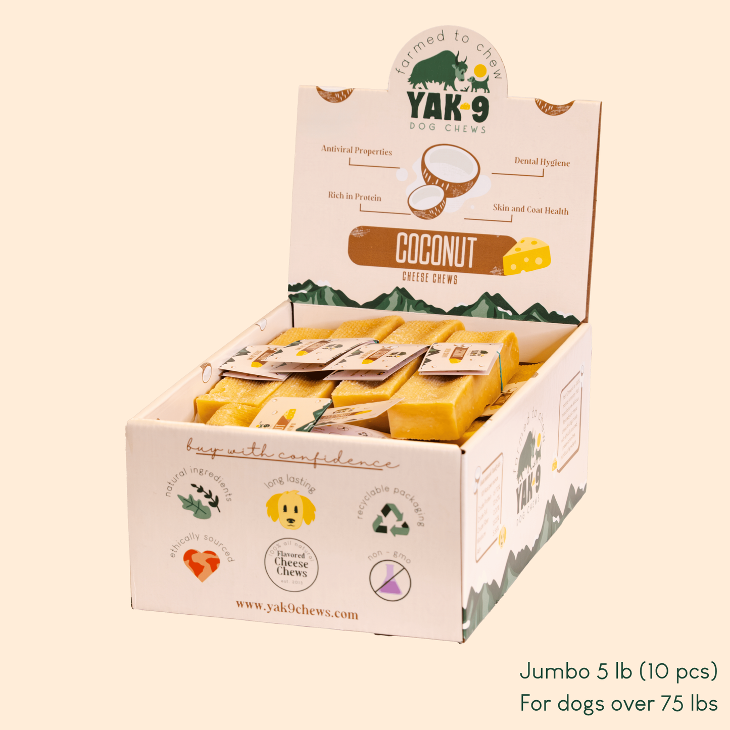 YAK9 Chews - Coconut Cheese Chews for Dogs
