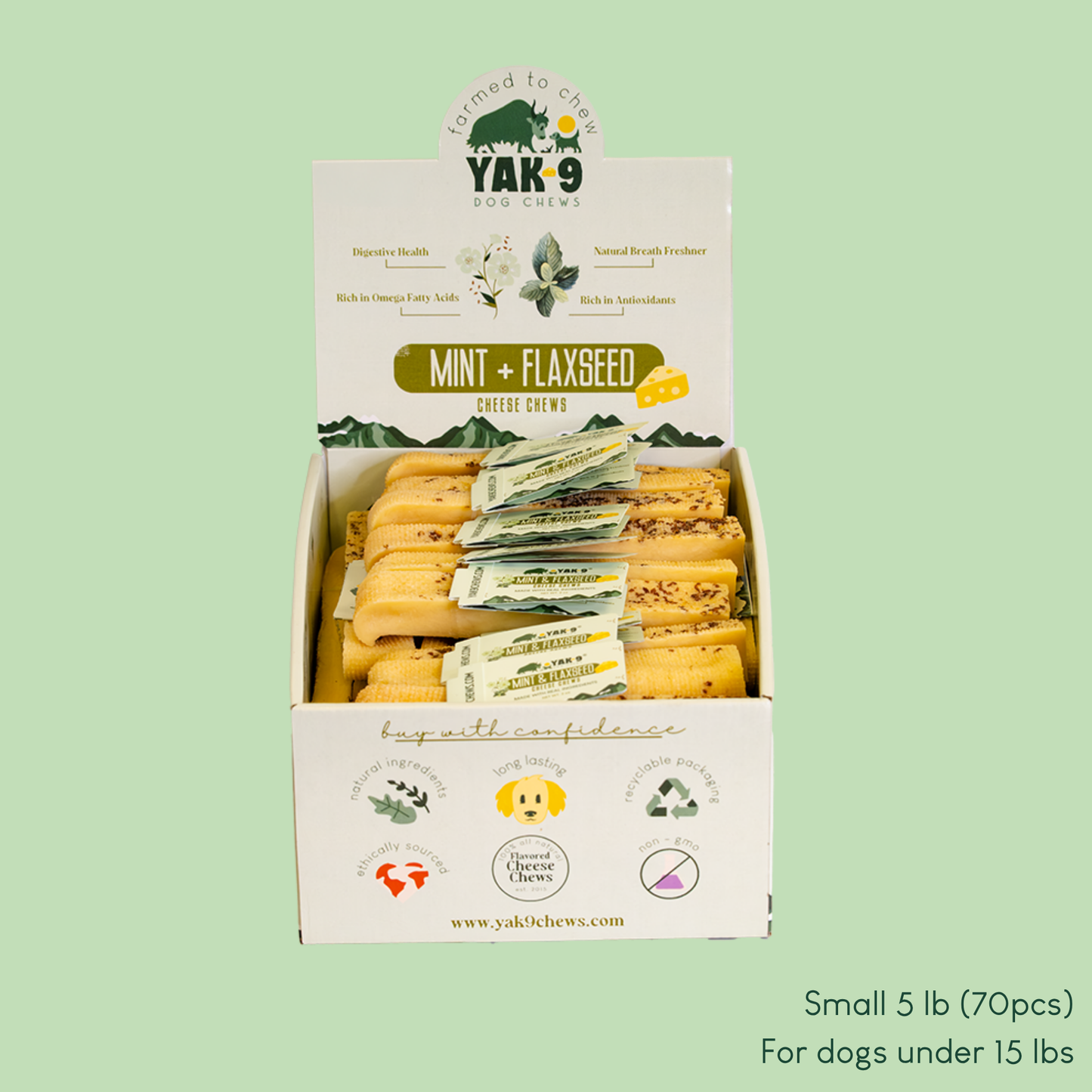 YAK9 Chews - Flaxseed & Mint Cheese Chews for Dogs