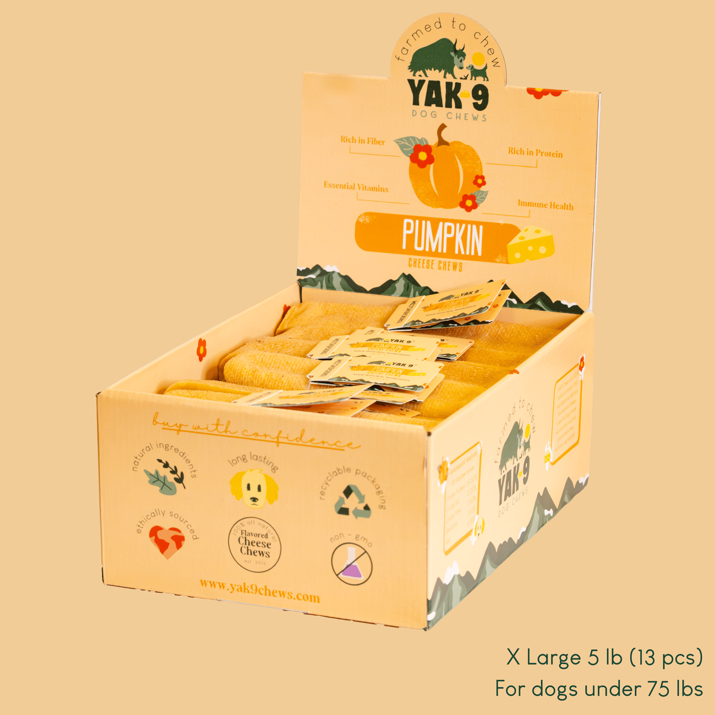 YAK9 Chews - Pumpkin Cheese Chews for Dogs